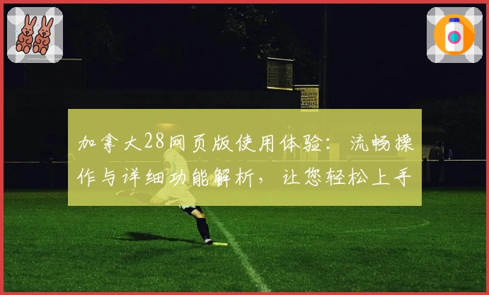 加拿大28网页版使用体验：流畅操作与详细功能解析，让您轻松上手
